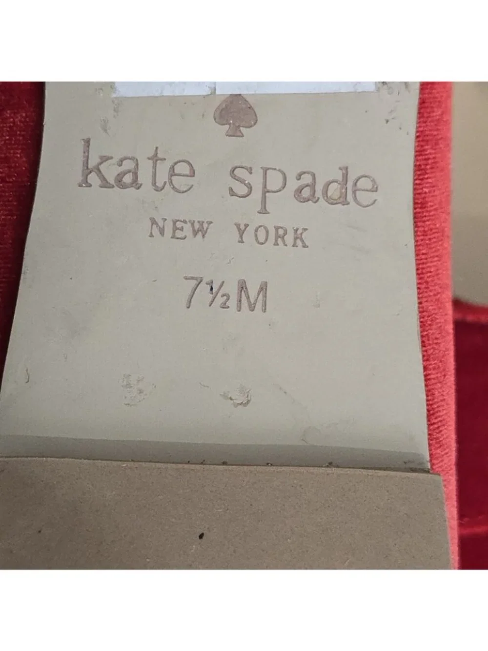 Kate Spade New York Emmie Red Velvet Pointed Toe Flats Women's 7.5 M